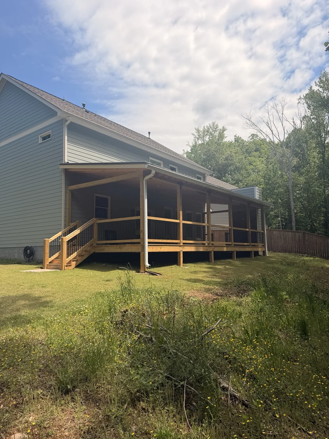 Large covered porch addition
