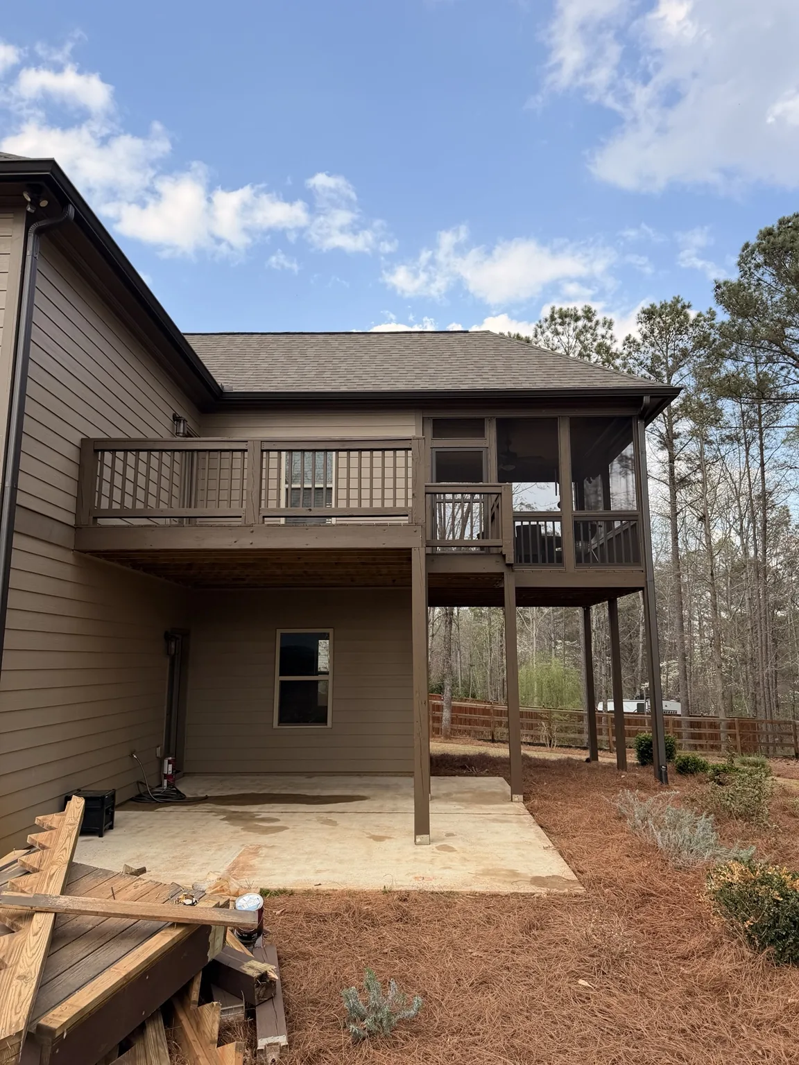 Backyard deck and screened porch