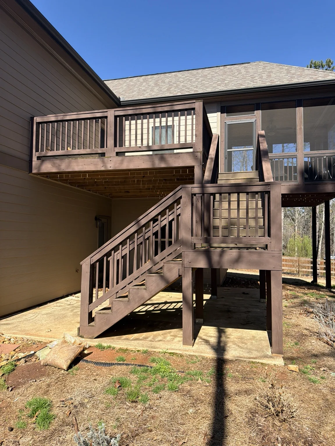 Finished elevated deck and screened porch