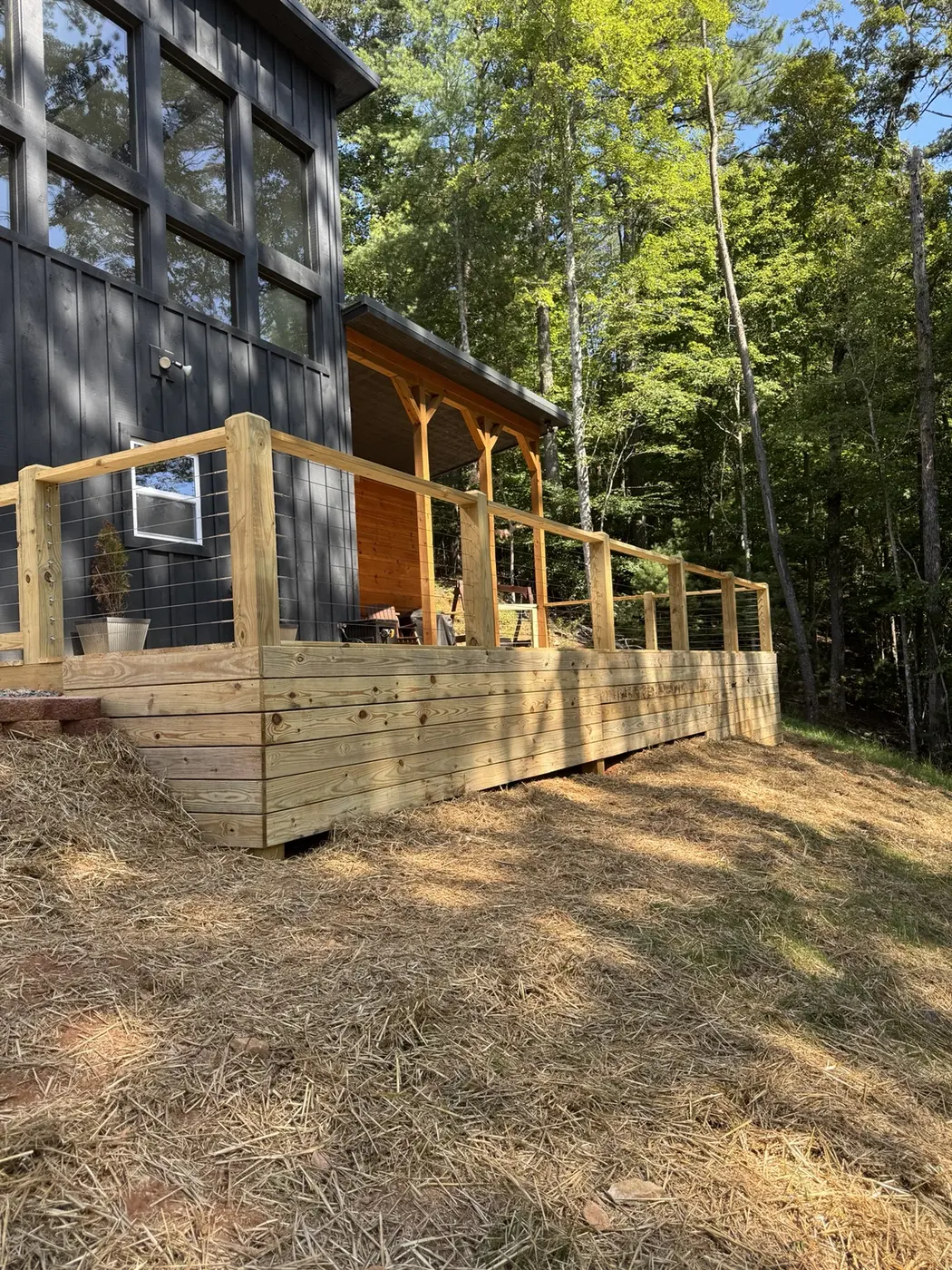 Modern cabin deck side view