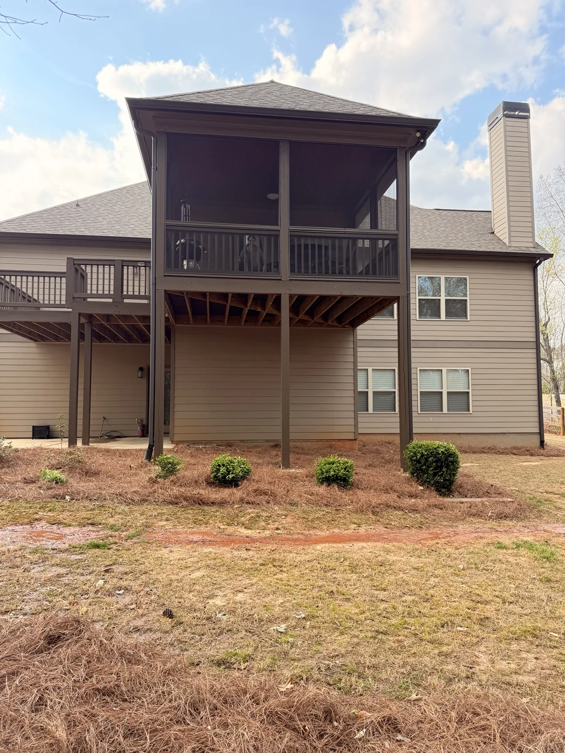 Large elevated screened porch